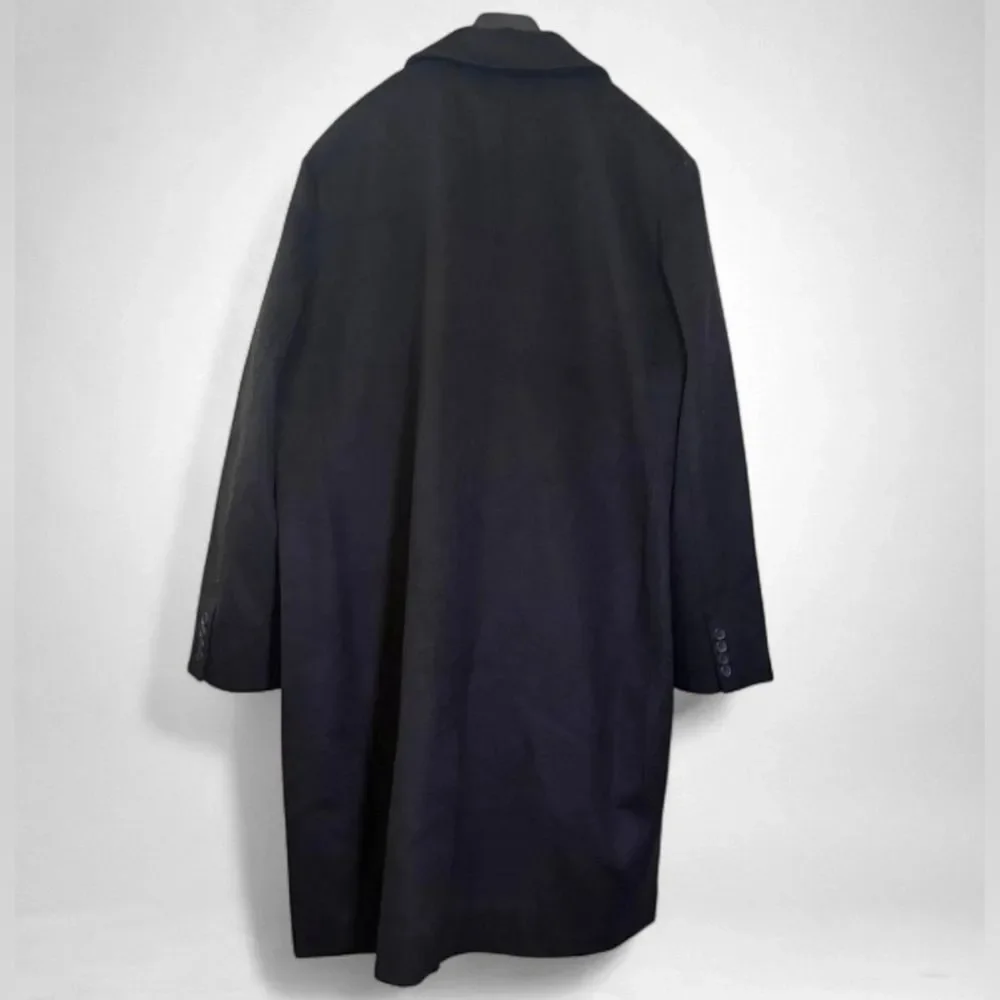 NWT Mens Wool Blend Black Long Length Big Tall Overcoat Coat By Shaquille Oneal